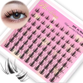 Ahrikiss Manga Lash Clusters Fairy Eyelash Clusters 80Pcs C Curl Cluster Eyelash Extensions Anime Individual Lashes with Invisible Band 10-16mm Spiky Lashes for Beginners (Candy)