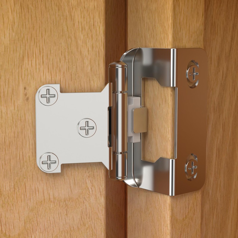 Chibery 10 Pack 1/2" Overlay Semi-Partial Wrap Around Hinges, Self