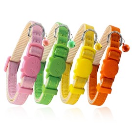 Yizepet Cat Collars with Bells, Breakaway Kitten Collar, Cute Kitty Collar in 4 Pack, Pet Supplies Accessories