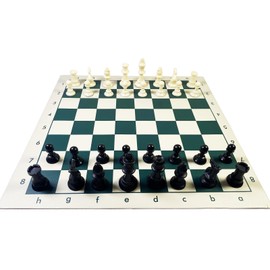 xunfu Portable Travel Chess Set, Chess Game Children, Roll-Up Chess Board Chess Set, Junior Chess Set, 34 x 34 cm