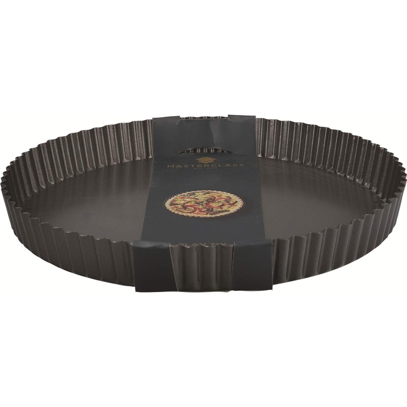 Non-Stick Large Fluted Flan Tin / Quiche Pan with Loose