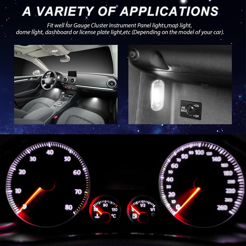 Frienda 40 Pcs T10 194 168 LED Dash Instrument Light