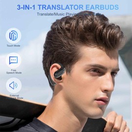 Jagdag AI Translation Earbuds, Bluetooth 5.0, 144 Languages, Touch Control, Wireless Earbuds & AI APP Compatibility for Multilingual Conversations for Travel Business Learning