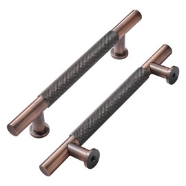 khtumeware 10 Pack 6 Inch(152mm) Drawer Handles Knurled Brushed Antique Copper Cabinet Pulls Drawer Pulls Kitchen Hardware Kitchen Handles for Cabinets Cupboard Handles