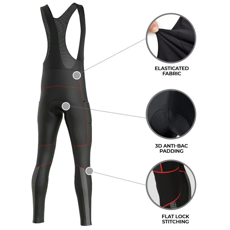 FDX Men’s All Day Cycling Bib Tights – Italian Roubaix