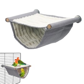 Bird Budgie Hammock - Double Tier Warm Bird Nest with Support Plate | Toys & Accessories for Cage, Winter Dormancy & Protection