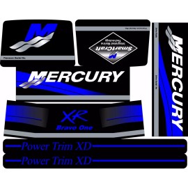 MERCRUISER  THE BEST NEW BLUE  BRAVO ONE  XR  W/BLUE RAMS STICKER SET