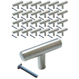 (25 Pack, L: 2 Inch) Swiss Kelly Hardware Satin Nickel Kitchen Cabinet Handles Drawer Pulls Knobs