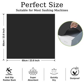 IWTBNOA Washing Machine Cover, 60 x 60 cm, Washing Machine Cover, Soft and Can Be Cut to Size, Universal Washing Machine Pad, Non-Slip for Washing Machine, Dryer, Bathroom, Kitchen