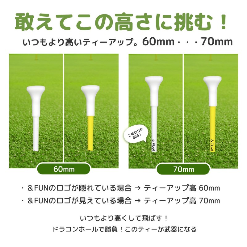 &FUN Dracon Golf Tees, Extra Long Tees, 3.9 inches (100