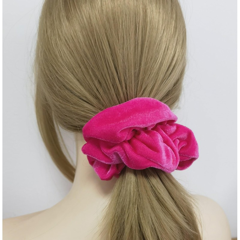 2 Pcs Hotpink Large Size Scrunchies for Women Hair Elastic