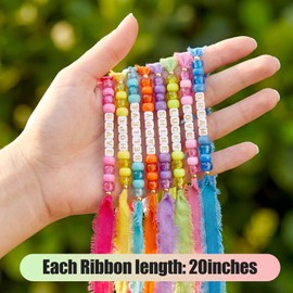 Ecally 24 Pcs Friendship Ribbon Bracelets for Women Gift Boho Surfer Inspirational Motivational Letter Beads Bracelets for Friends Women Party Favors