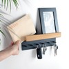 Wooden Key Rack with Shelf, Key Holder with 6 Hooks,