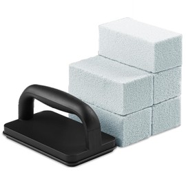 5 Pieces Heavy Duty BBQ Cleaning Bricks with Handle, Scrubbing Pumice Stone for Cleaning Blackstone Flat Top BBQ, Swimming Pool, Sink ﻿