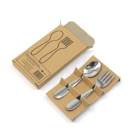 M.Vita Montessori Nido Stainless Steel Flatware for Baby Toddler Fork and Spoon Set
