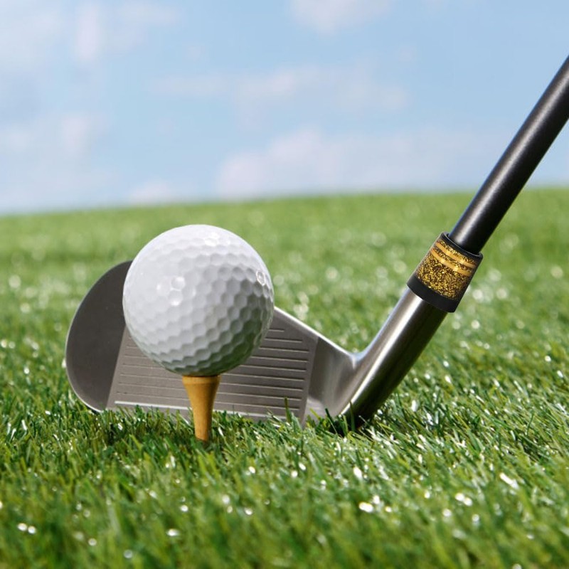 MiOYOOW 5/10PCS Golf Iron Ferrules, Gold/Silver Golf Tapered Ferrules Rubber