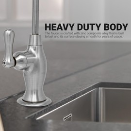 Metpure Non-airgap RO Faucet Reverse Osmosis Drinking Water Filtration System Water Dispenser Spout (Brushed Nickel). Vase Style with Faucet Wrench. NSF Certified.