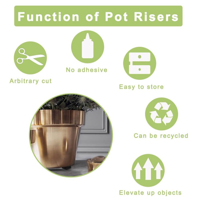 vensovo Invisible Rubber Pot Feet – Square Non-Slip Risers Elevate