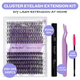 DIY Lash Extensions Set Cluster Lashes DIY Eyelash Extension at Home Lash Bond and Seal DIY Eyelash Extensions Bond and Seal DIY Eyelash Cluster (20D + 30D-C Curl)