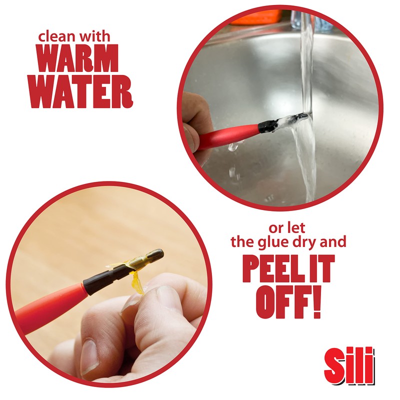 Sili Stick Dual Profile Brush Pack for Applying Glue to