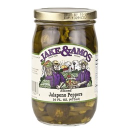 Jake & Amos Sliced Jalapeno Peppers, 16 Oz. Jar (Pack of 2)