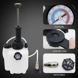 AIRTAK 3L Manual Brake Fluid Bleeder Exchange Pump, Suitable for Most Brake Mast Cylinder Reservoirs, One Person Professional Brake Bleeder Kit, Oil Changes Quickly and Easily