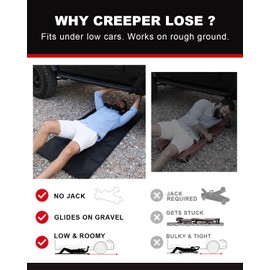 ENTJ Rolling Mechanic Creeper Mat for Low Profile Cars with Storage Bag