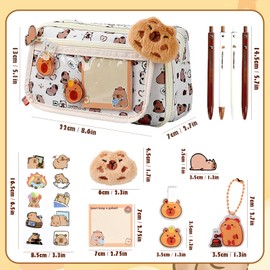 Joyan Pencil Case, Large Capacity Pencil Case, Cute Stationery Set, Stationery Pouch with Multiple Compartments, Pencil Pouch for Boys and Girls