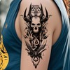 Nirbffo Dark Tattoo Stickers Skeleton Skull Gothic Sticker Transferable Tattoo