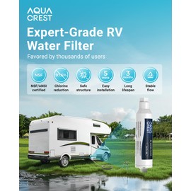 AQUA CREST RV Water Filter, RV Inline Water Filter with NSF Certified, Reduces Chlorine, Bad Taste and Odor, Ideal for Garden and Camper (Filter 2 Pack)