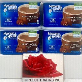 Maxwell House International Suisse Mocha Cafe Decaf Sugar Free 4.4oz (Pack of 4)