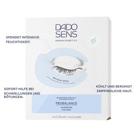 DADO SENS Probalance Eye Pads 2 x 4 Pieces - For Sensitive, Allergy-Prone Skin, Soothes Sensitive Skin, Reduces Swelling, Redness & Dark Circles, With Hyaluronic Acid, Vegan