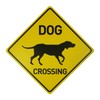 BTHUKO Dog Silhouette Crossing 12" X 12" Funny Novelty Road