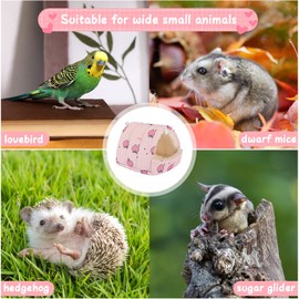 YAJISA Guinea Pig Bed Hideout, Soft Hamster Bed with Cute Design, Small Animal Bed Accessories for Dwarf Guinea Pigs, Hamsters, Hedgehogs, Mice, Pink