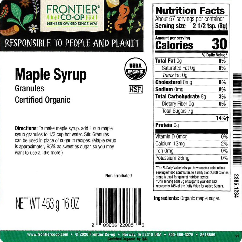 Frontier Co-op Maple Syrup Granules, Certified Organic, Kosher | 1