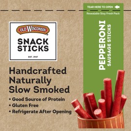 Old Wisconsin Snack Sticks, Pepperoni, 6-Ounce Package