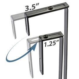 Officemate Universal Partition Hanger Set, Adjusted to fit panels with 1 1/4 inch to 3 1/2 inch thickness, Metal Black (21460), 7"