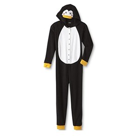 Joe Boxer Womens Juniors Penguin Union Suit One Piece Pajama Set, Large