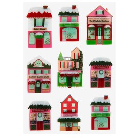 3D Holiday Houses Christmas Stickers for Journaling, Scrapbooking, Cardmaking, Arts & Crafts - 9 Pieces