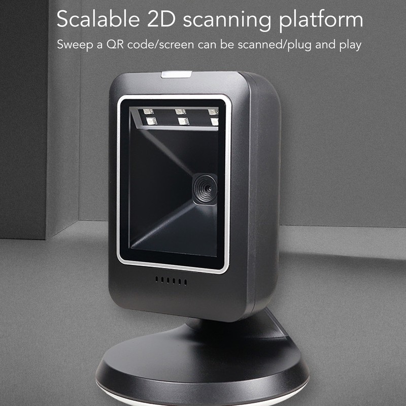 2D Hands Free Barcode Scanner QR Barcode Omnidirectional USB Wired