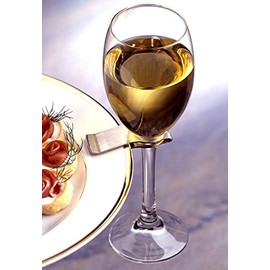 Prodyne Brushed Stainless Steel Stemware Plate Clip, Set of 6
