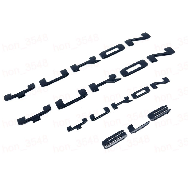 GMC Gloss Black Door Rear Yukon Emblems Letters kit 2021-2024