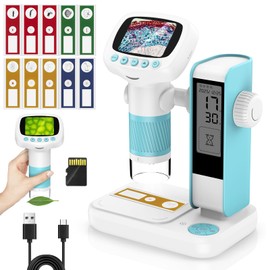 USCAMEL Digital Handheld Microscope for Children: 50X-1000X Portable Mini Scope with Stand, 2 Inch LCD Screen for Photo and Video Recording with Timer - Scientific Education Tool for Children