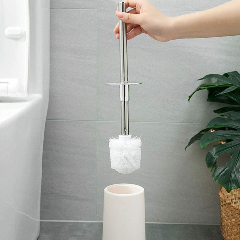 Toilet Brush with Holder, Free Standing Toilet Brushes, Closed Hideaway
