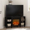 Furinno Jensen Corner Fireplace TV Stand with 4 Open Compartments