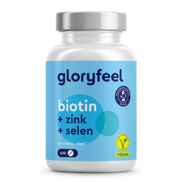 Biotin 10,000 mcg - 400 vegan Tablets - Hair Vitamins High Dosage - Laboratory Tested without Additives made in Germany