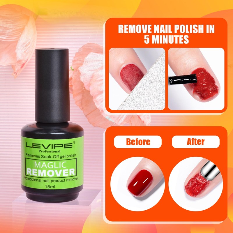LEVIPE UV Nagellack Set, 32 Stück Gel Nagellack mit Unterlack,Glänzender