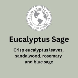 Eco Candle Co. Eco Beans Wax Melts 2-Pack, Eucalyptus Sage, 3.5 oz. - Scents of Eucalyptus, Sandalwood, Rosemary, & Sage - 100% Soy Wax Fragrance & Essential Oil Blends, Midwest Grown Soybeans