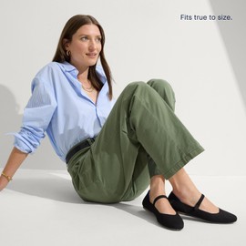 Rothy's The Square Mary Jane Women's Slip-On Shoes, Square-Toe Flats, Black, Made from Recycled Plastic Bottles & Machine Washable, Size 9.5