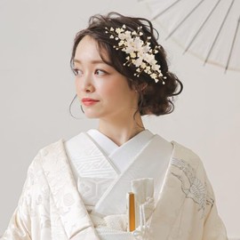 FASELE Party Wrap Comb, Long Sleeves, Hair Ornament, Wedding, Headdress Comb, Hairpin, Hair Accessory, Brides, Kimono, Clothes, Pearls, Flowers, Coming-of-age Ceremonies, Recitals, School Entrance